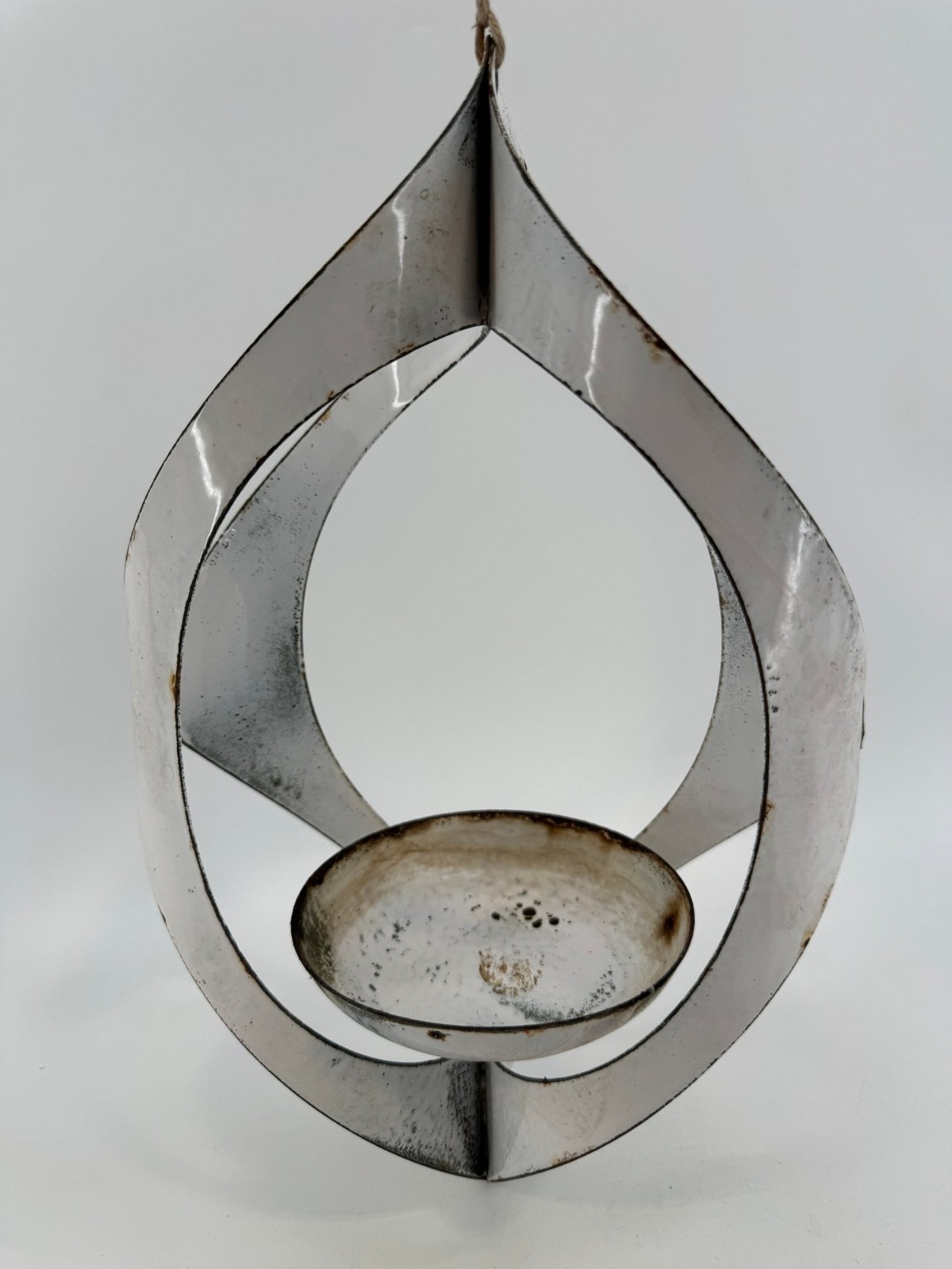 VTG Hanova of Pasadena MCM Candle Holder Enamel Metal Brutalist Hanging