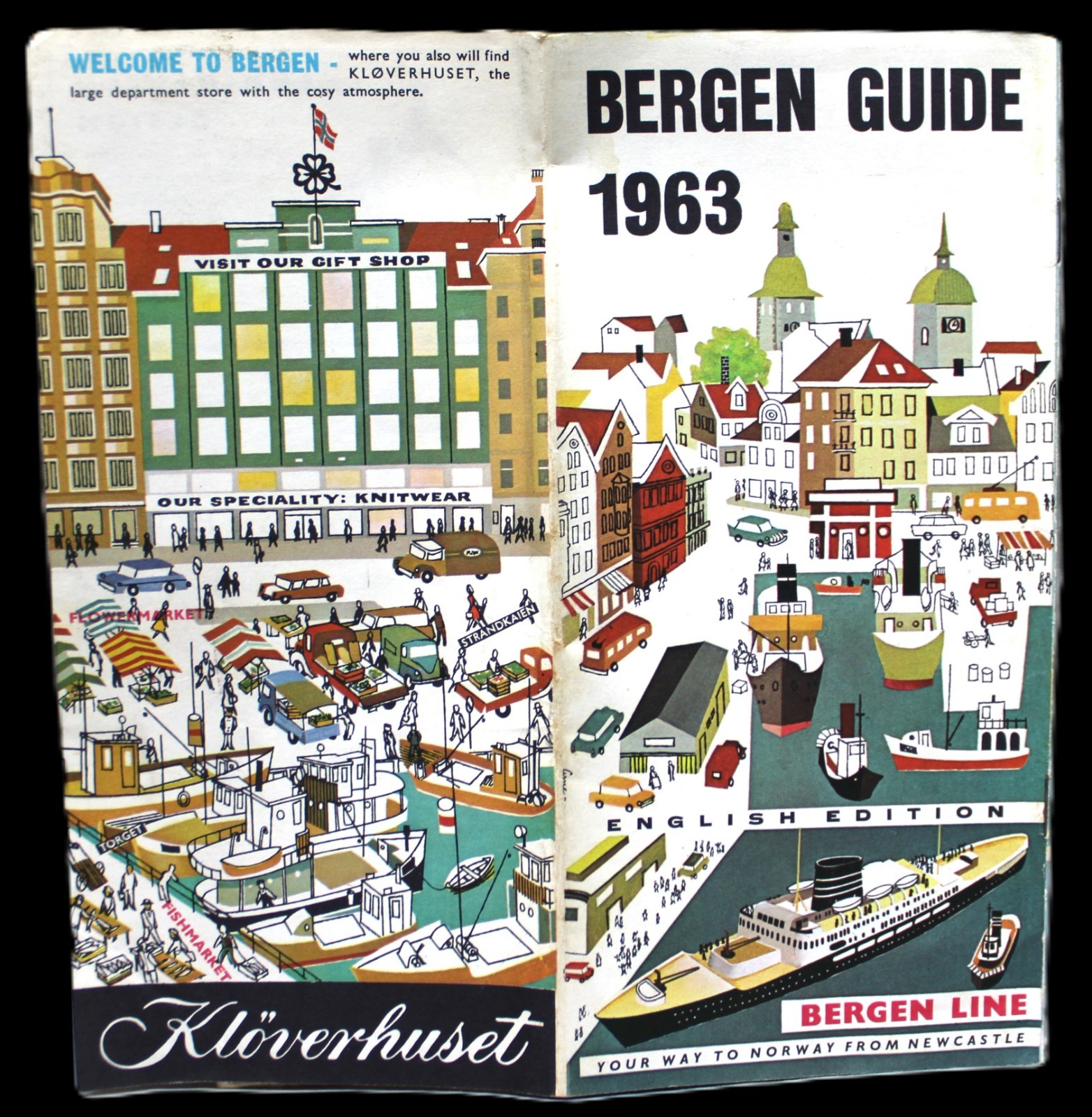 BERGEN  NORWAY TOURISM TOURIST SOUVENIR BROCHURE GUIDE 1963 VINTAGE TRAVEL