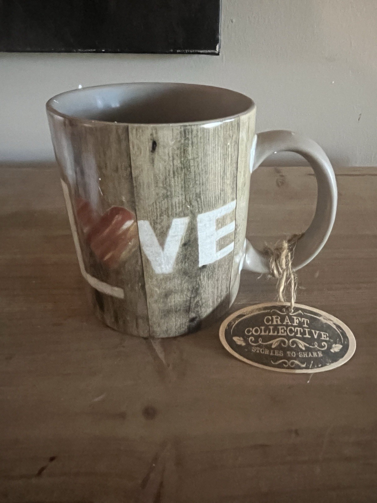 AVON Craft Collective Rustic Love Mug Holds 14 oz  3 1/3\