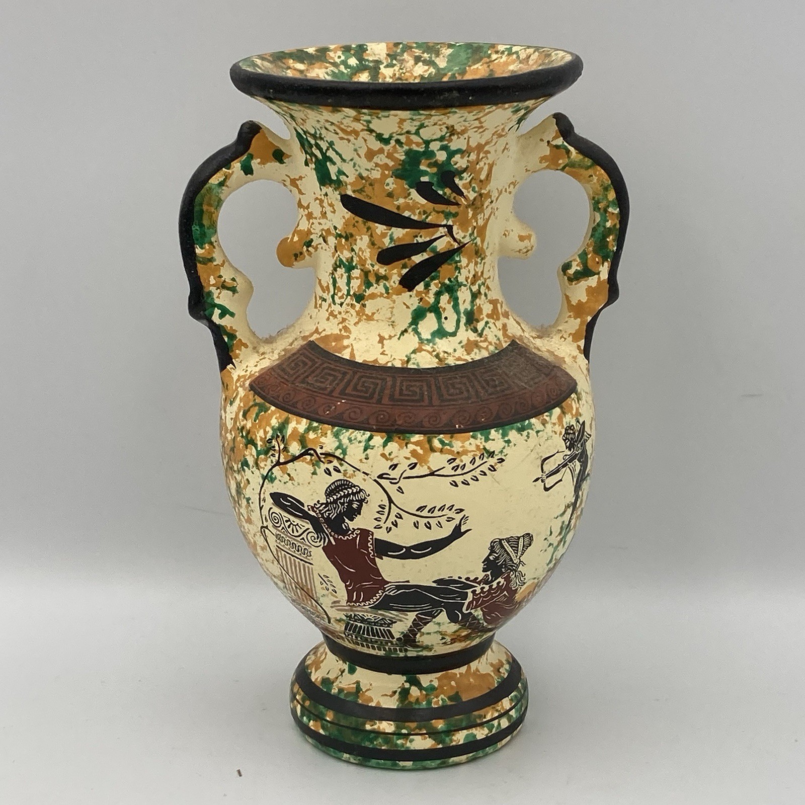 Vintage Greek Mythology Amphora Vase Aphrodite Ares Eros God Goddess Love War 7”