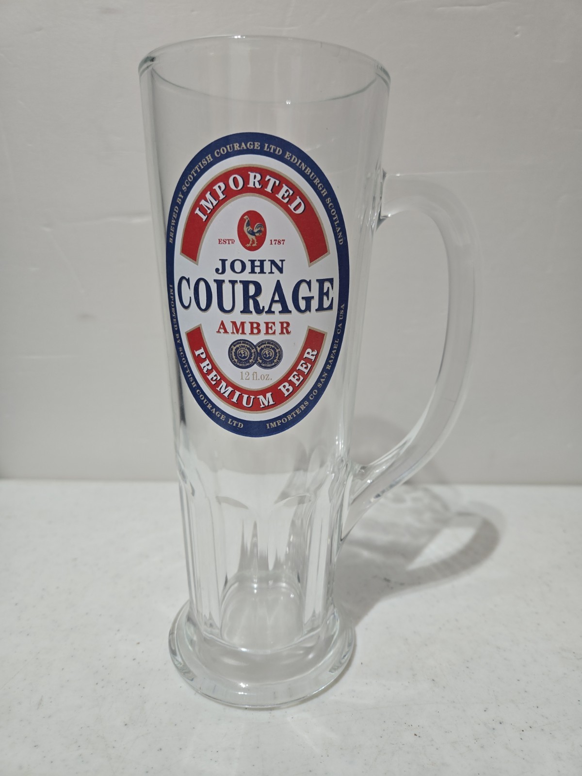 John Courage Amber Lager Beer Pint Mug Glass 9.0