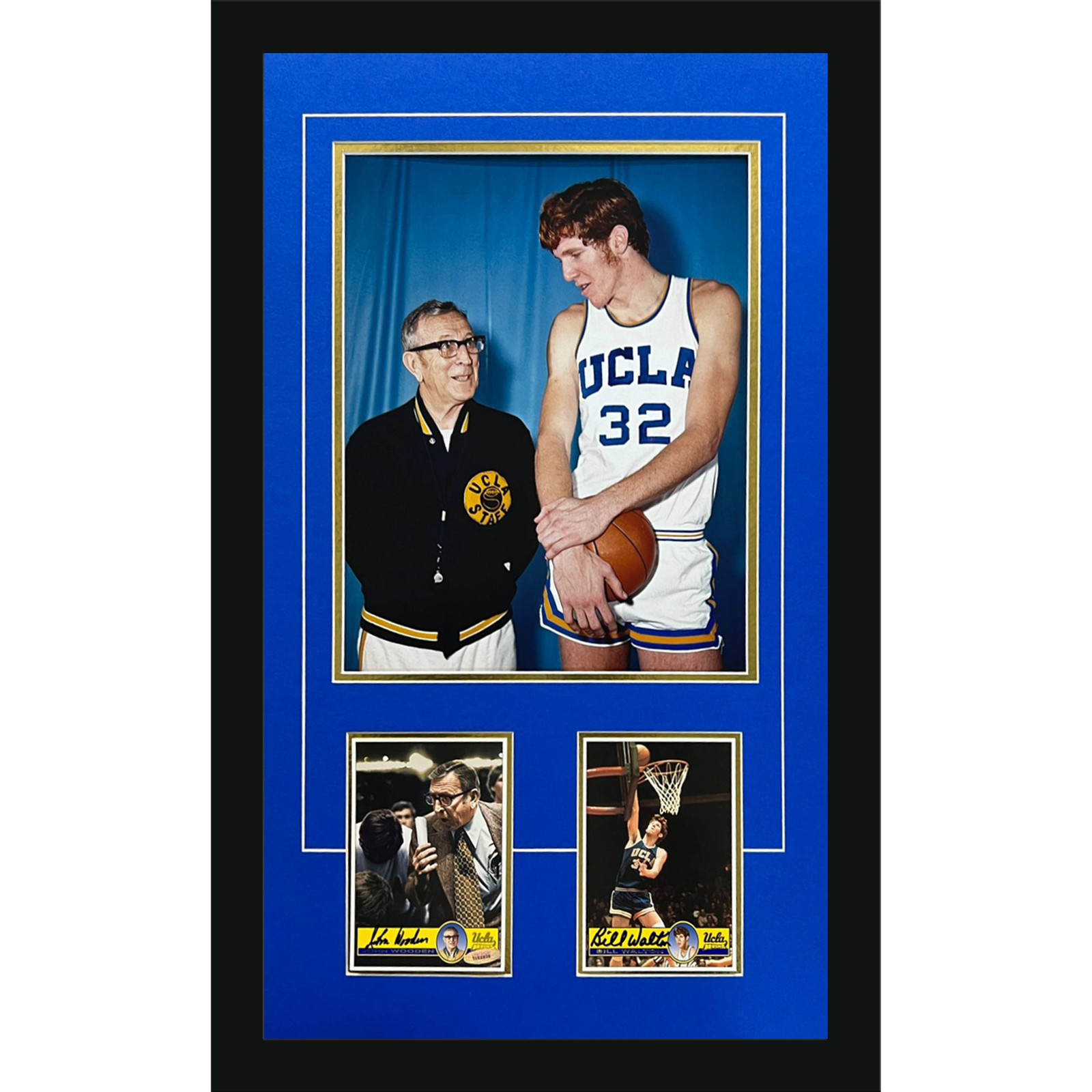 John Wooden And Bill Walton Autographed UCLA Bruins Deluxe Framed 11x14 Photo Po