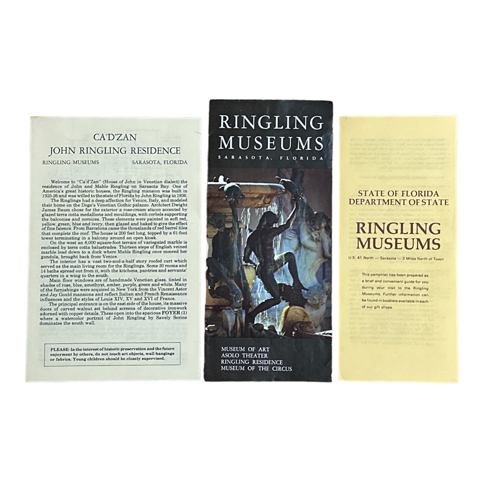 Vintage Ca'D'Zan John Ringling Residence Ringling Museum Travel Tourist Brochure