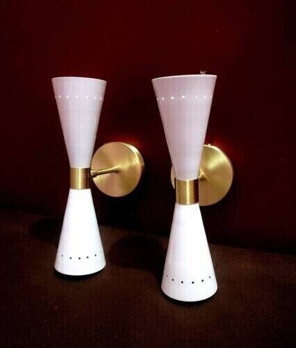 1950' s White Wall Sconce Diabolo Modern Italian Light Wall Fixture 1950' s White Wall Sconce Diabolo Modern Italian Light Wall Fixture