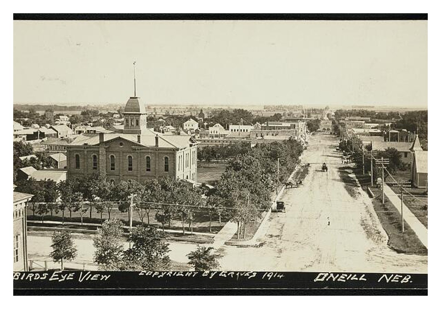 O'Neill Nebraska Bird's-eye View Standard Postcard