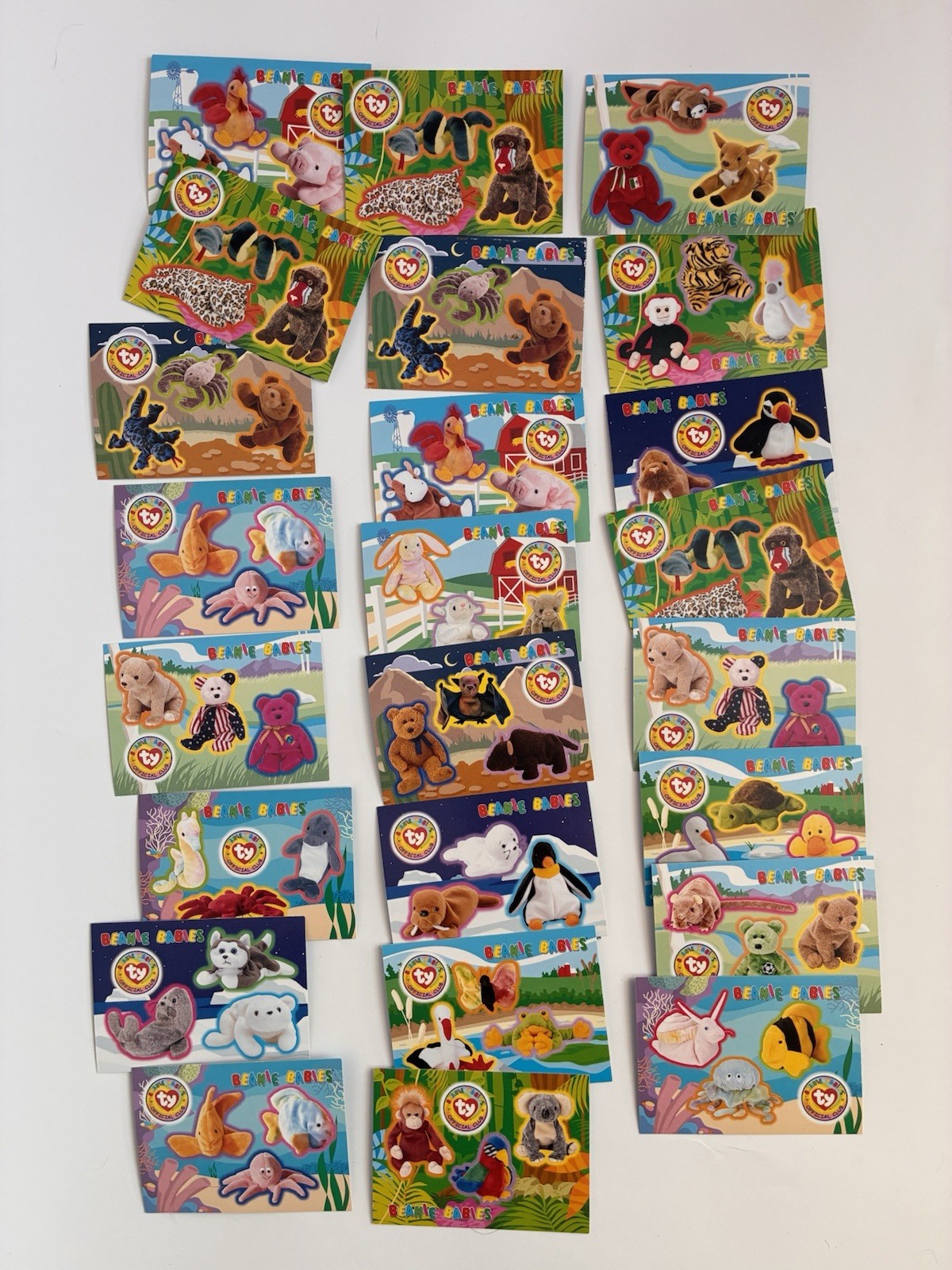 1999 Ty Beanie Baby Trading Cards Stickers Lot Of 24