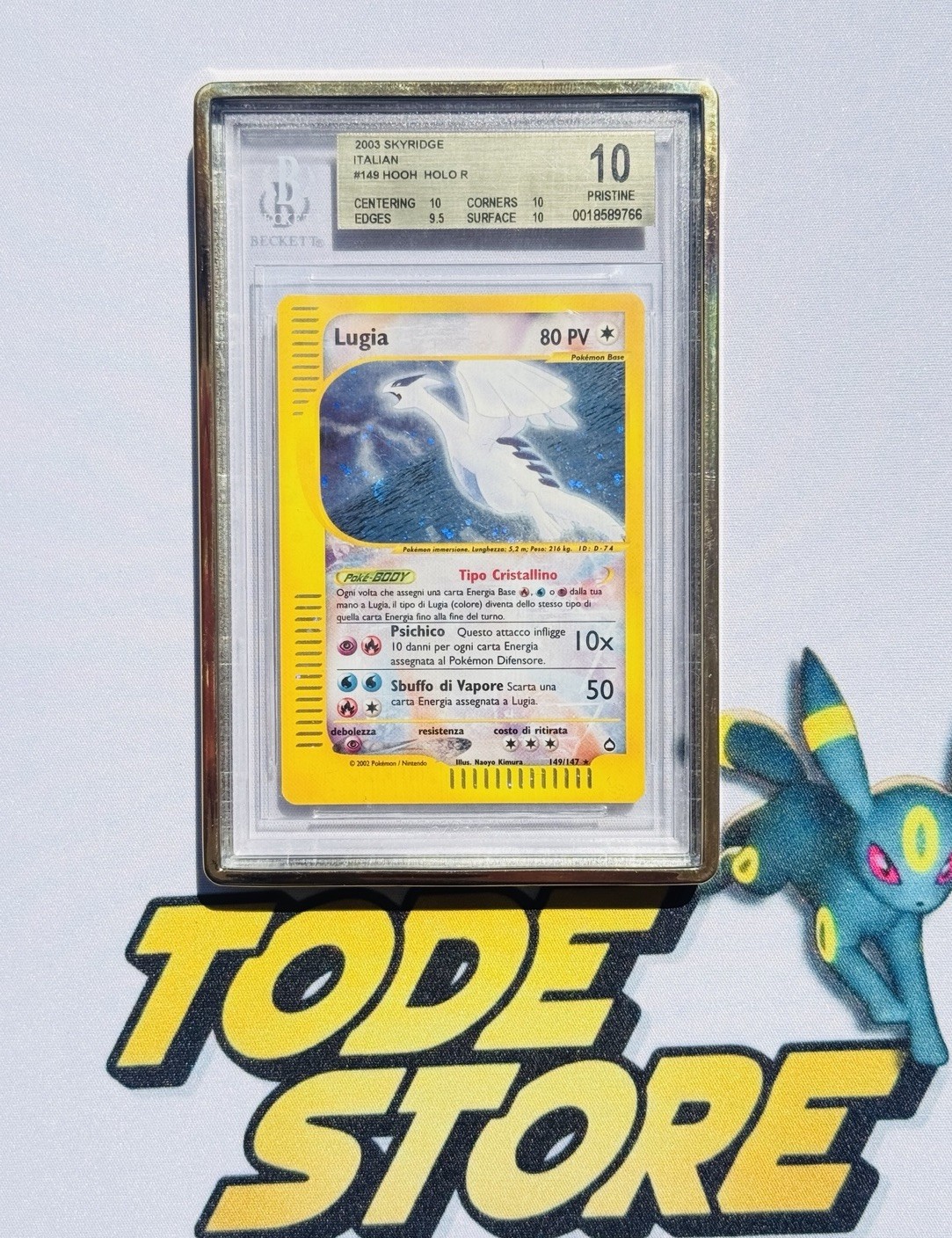 Pokemon Lugia Crystal #149 Holo Aquapolis 2003 ITA BGS 10 PRISTINE POP 1 🇮🇹