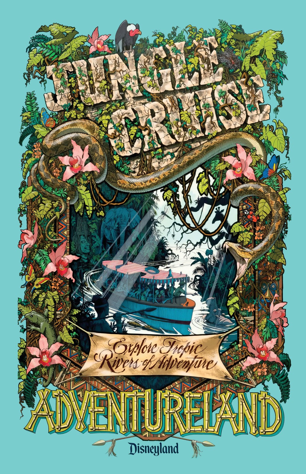 Disney Jungle Cruise Adventureland Retro 11x14 Poster Print Wall Art