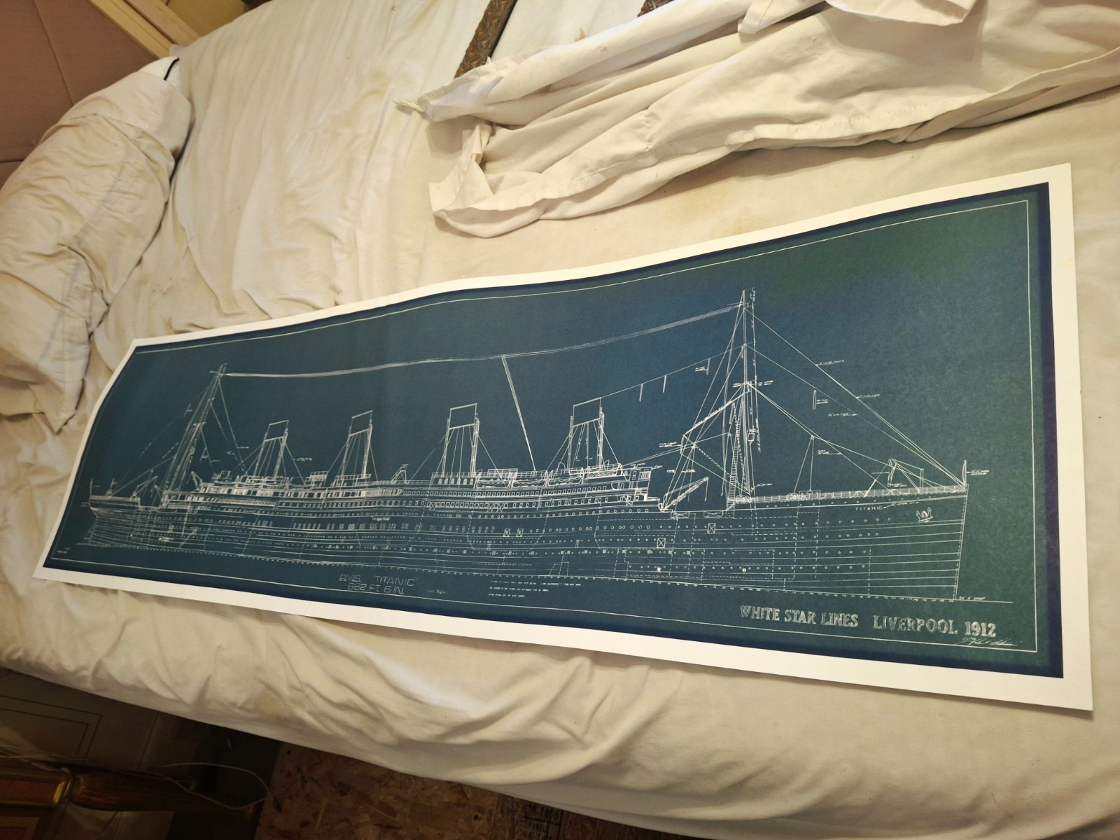 TITANIC Blueprint 15 x 48 PETERMAN'S 1998 NOS