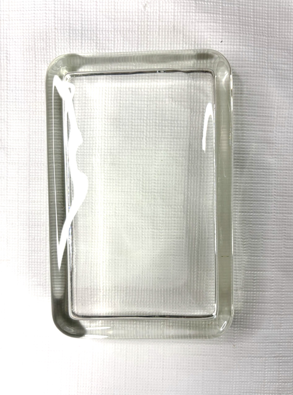 Paperweight Clear Glass Rectangle 4”Lx 2.75”Wx.75”H Rounded Corners DIY Insert