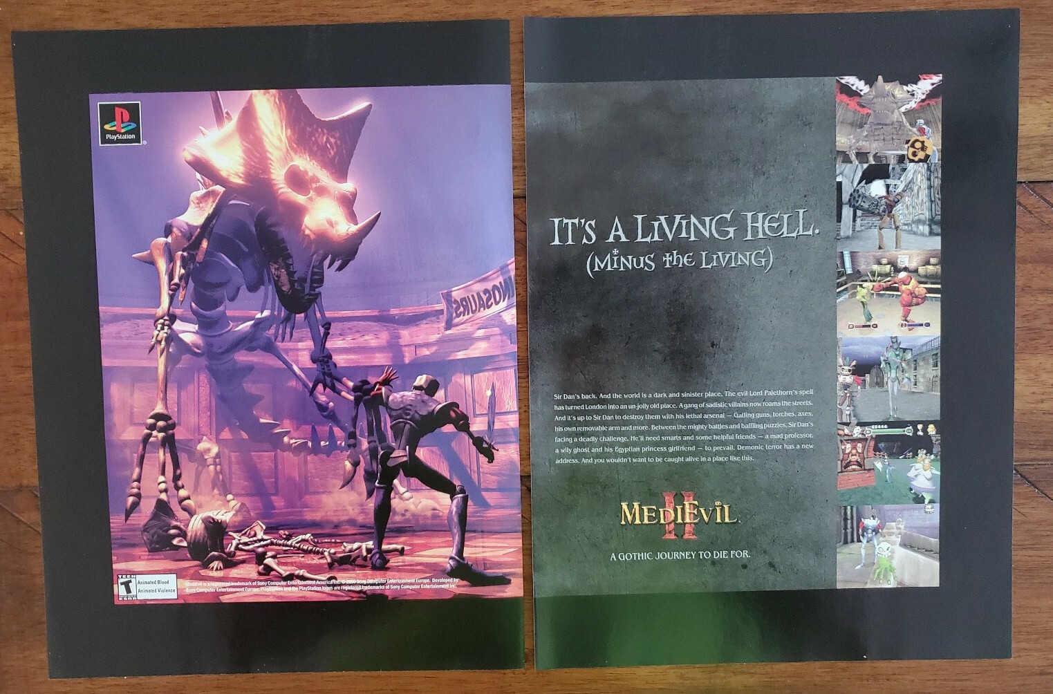 MediEvil II VTG 2000 Print Ad PS1 PlayStation Sir Daniel Fortesque Gothic Horror