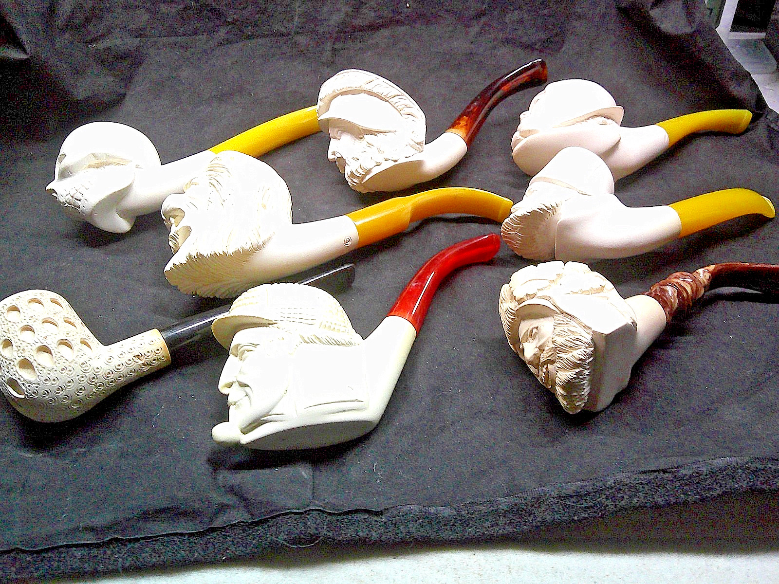 NEW UNSMOKED LARGE EIGHT (8) MEERSCHAUM PIPES START YOUR COLLECTION ALL PRIME