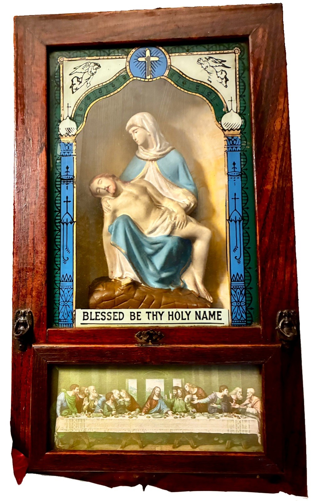 Vintage Catholic Viaticum Sick Call Set Last Rites Communion Wooden Box Vintage Catholic Viaticum Sick Call Set Last Rites Communion Wooden Box