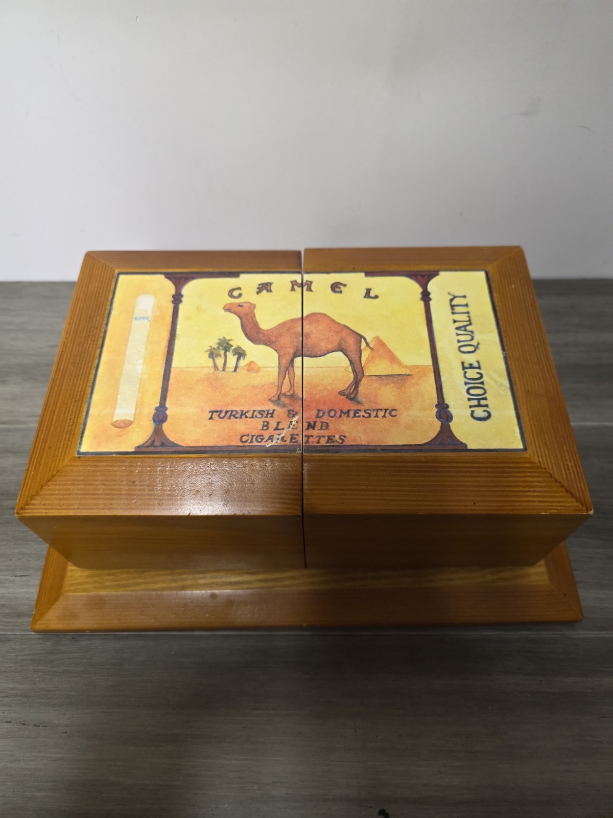 Vintage 1998 Thomas Museum Series Camel Cigarette Wooden Three Tier Jewelry Box