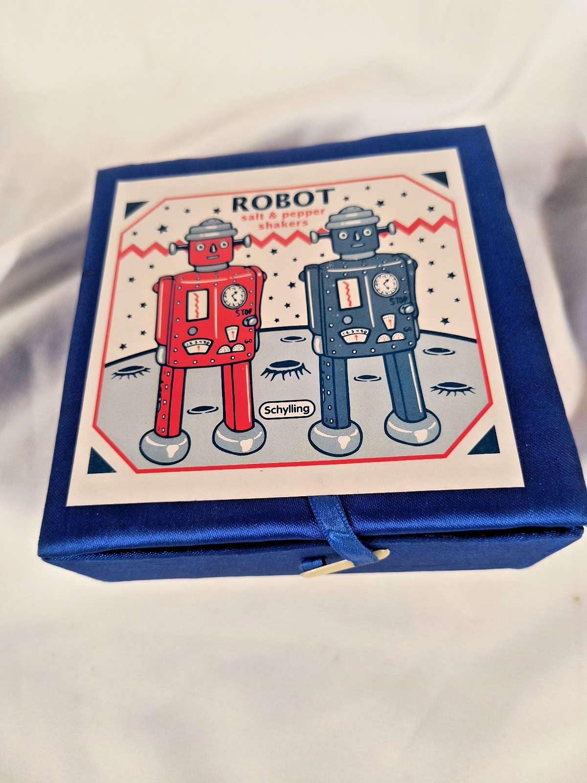 VINTAGE SCHYLLING ATOMIC ROBOT SALT & PEPPER MINT IN BOX