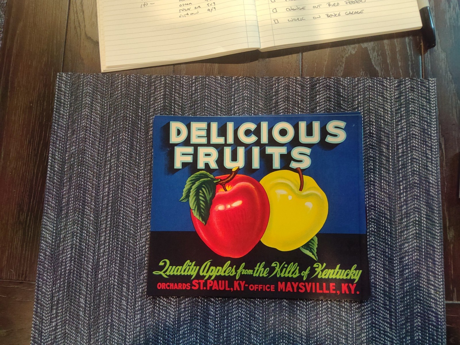 Vintage Delicious Fruits Original Unused Apple Crate Label St. Paul, Kentucky Vintage Delicious Fruits Original Unused Apple Crate Label St. Paul, Kentucky