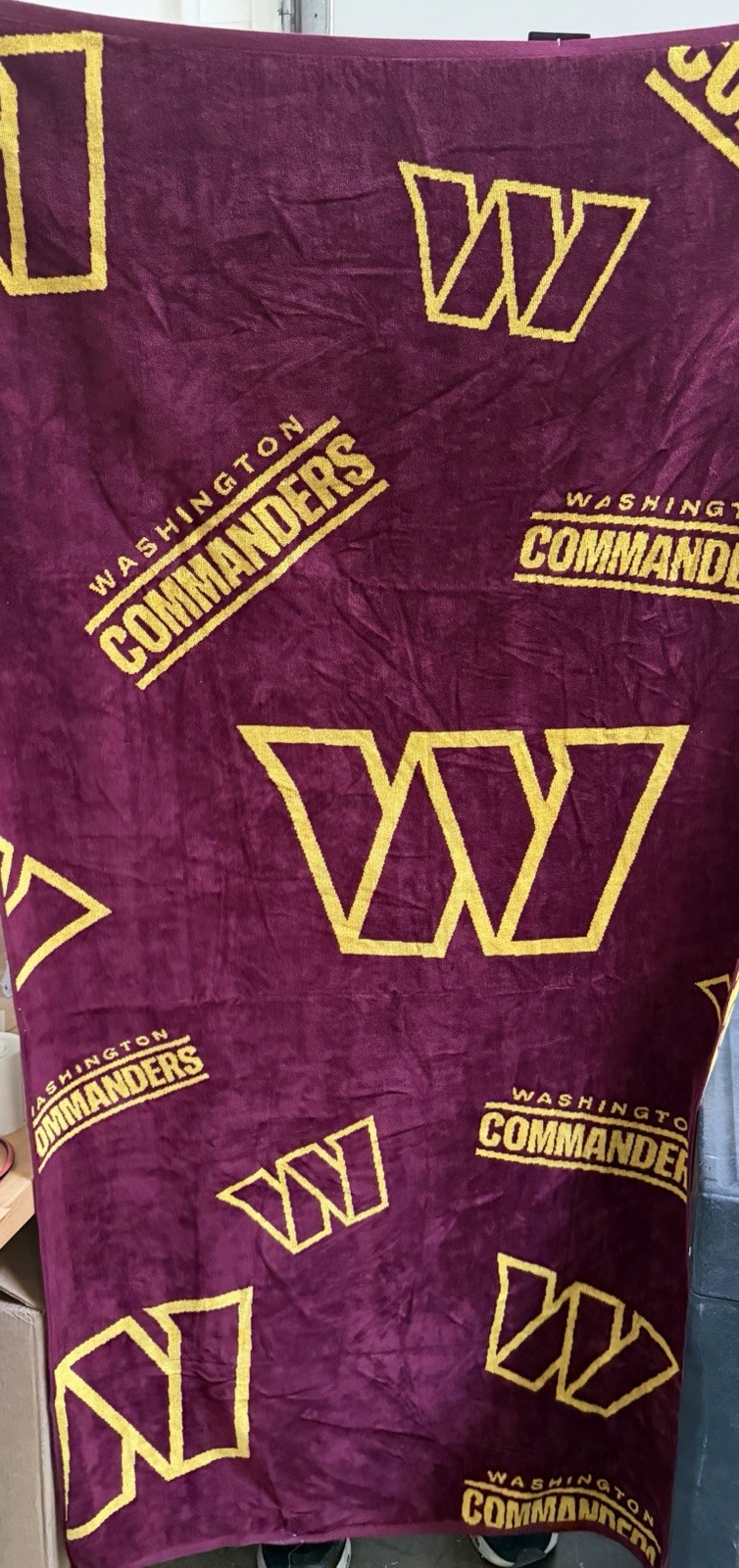 NFL Washington Commanders 38x72 Beach Towel By Logo Brands, Dual Sided