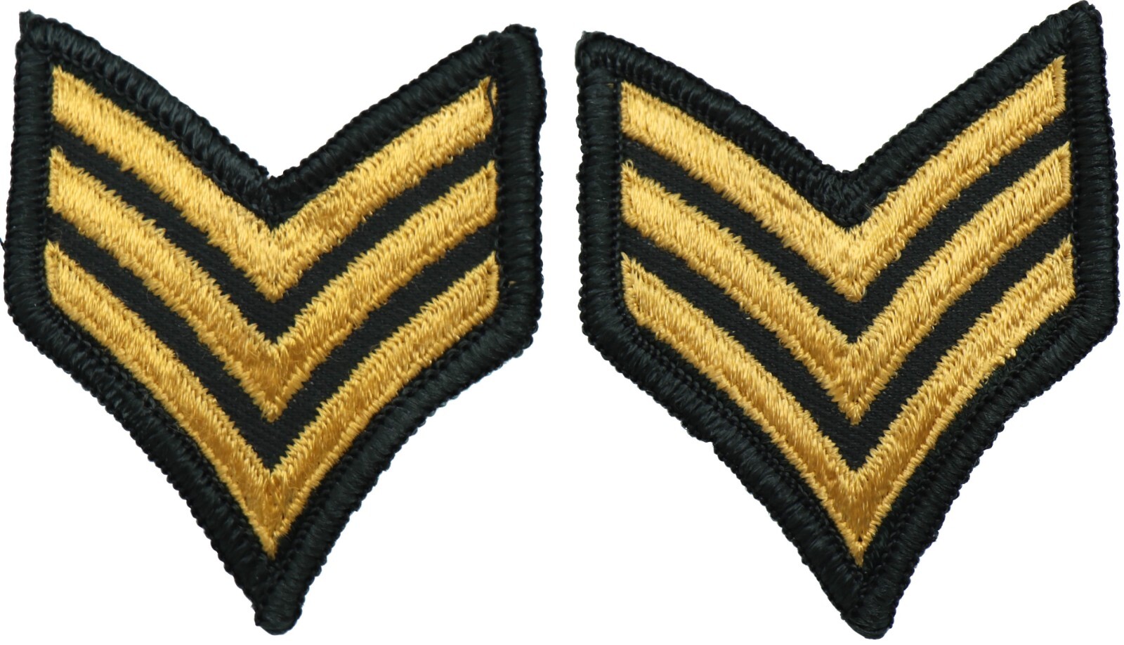 2 Vietnam Era US Army Sergeant Green Stripes Patch Pair Uniform Rank E-5 E5