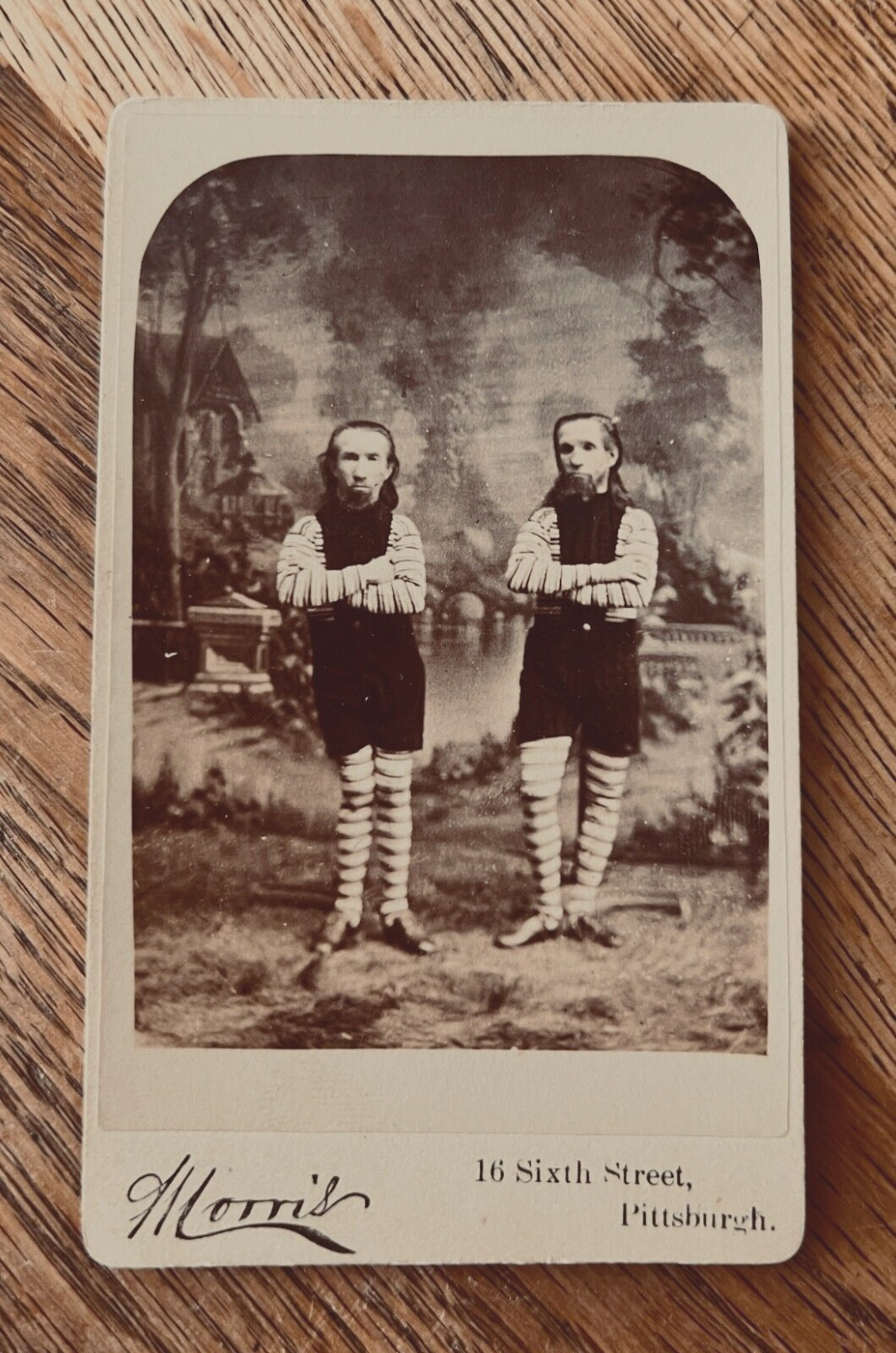 Waino & Plutano Wild Men of Borneo Barnum Circus Sideshow Cabinet Photo Antique