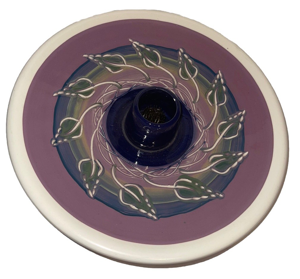 Ikebana Ware Studio Pottery Flower Frog Purple 12 Ikebana Ware Studio Pottery Flower Frog Purple 12