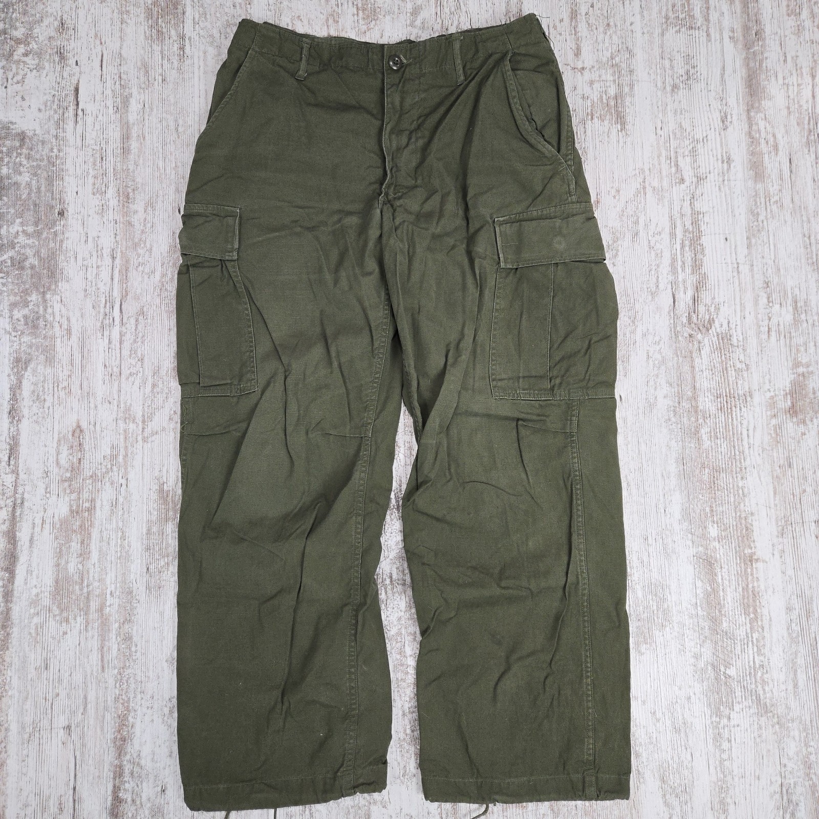 VTG US Army '69 Vietnam OG-107 Ripstop Poplin Jungle Pants Mens Medium Short 