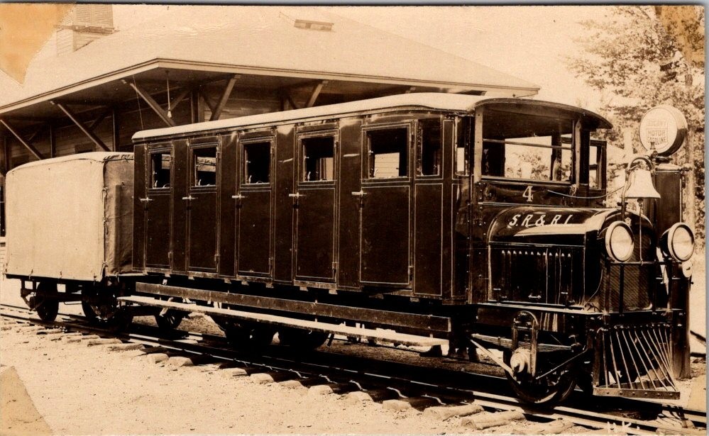 S.R. & R.L. RR, Maine, Locomotive #4, Real Photo Postcard, c1908, #4653 S.R. & R.L. RR, Maine, Locomotive #4, Real Photo Postcard, c1908, #4653