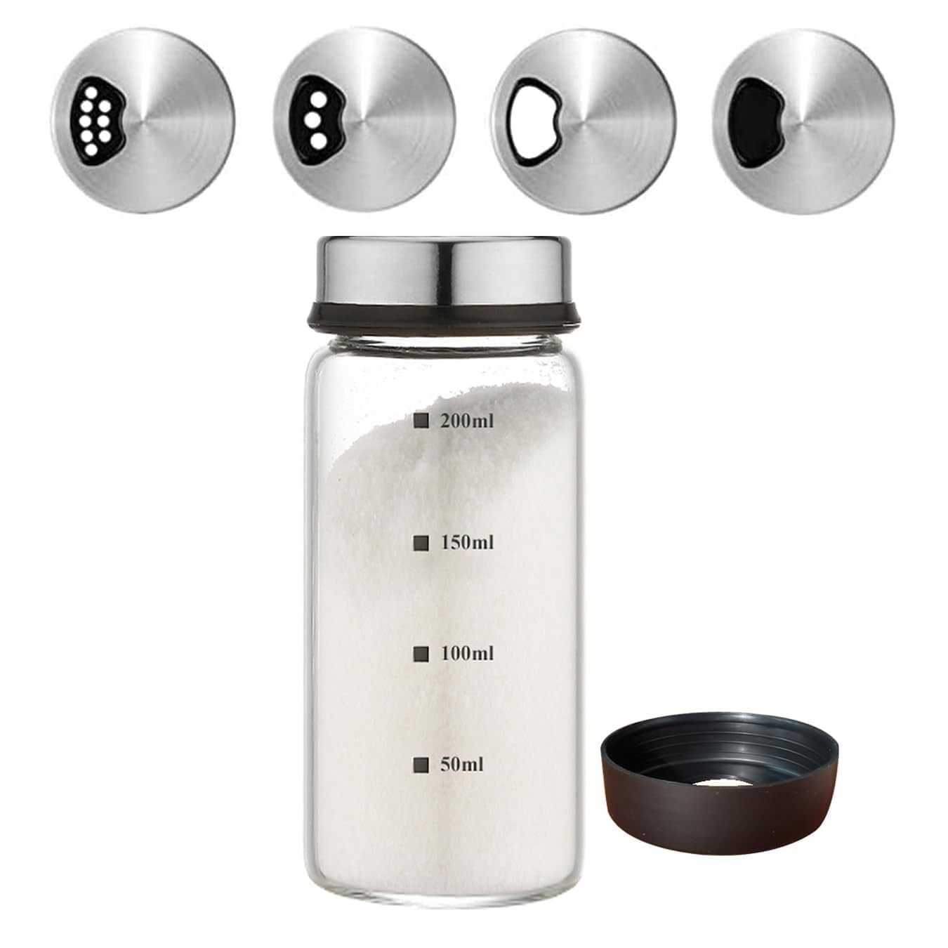 Salt and Pepper Shaker Set Large Capacity Spices Dispenser with Adjustable Holes