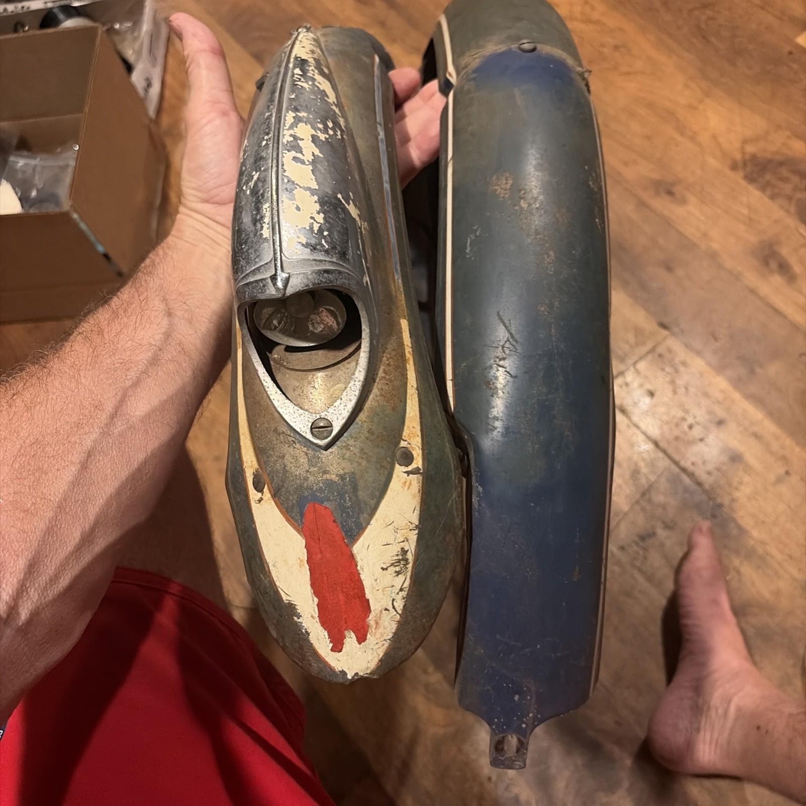 1948 Schwinn B6 Tank Vintage 26” Train Light Original Paint Blue Fender Set Og