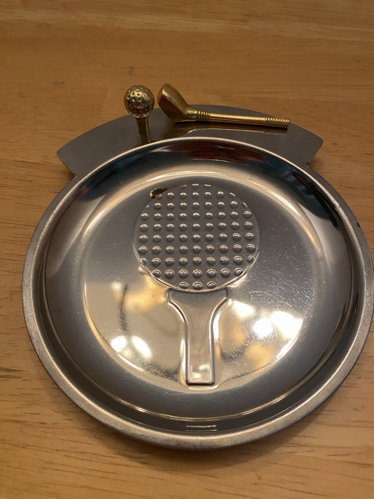 Vintage Metal Golf Themed Trinket Dish Vintage Metal Golf Themed Trinket Dish