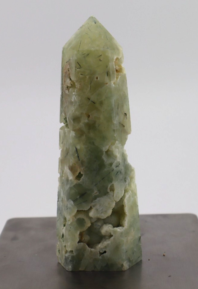 SMALL PREHNITE TOWER 4.12 INCHES TALL/ 149.7 GRAMS