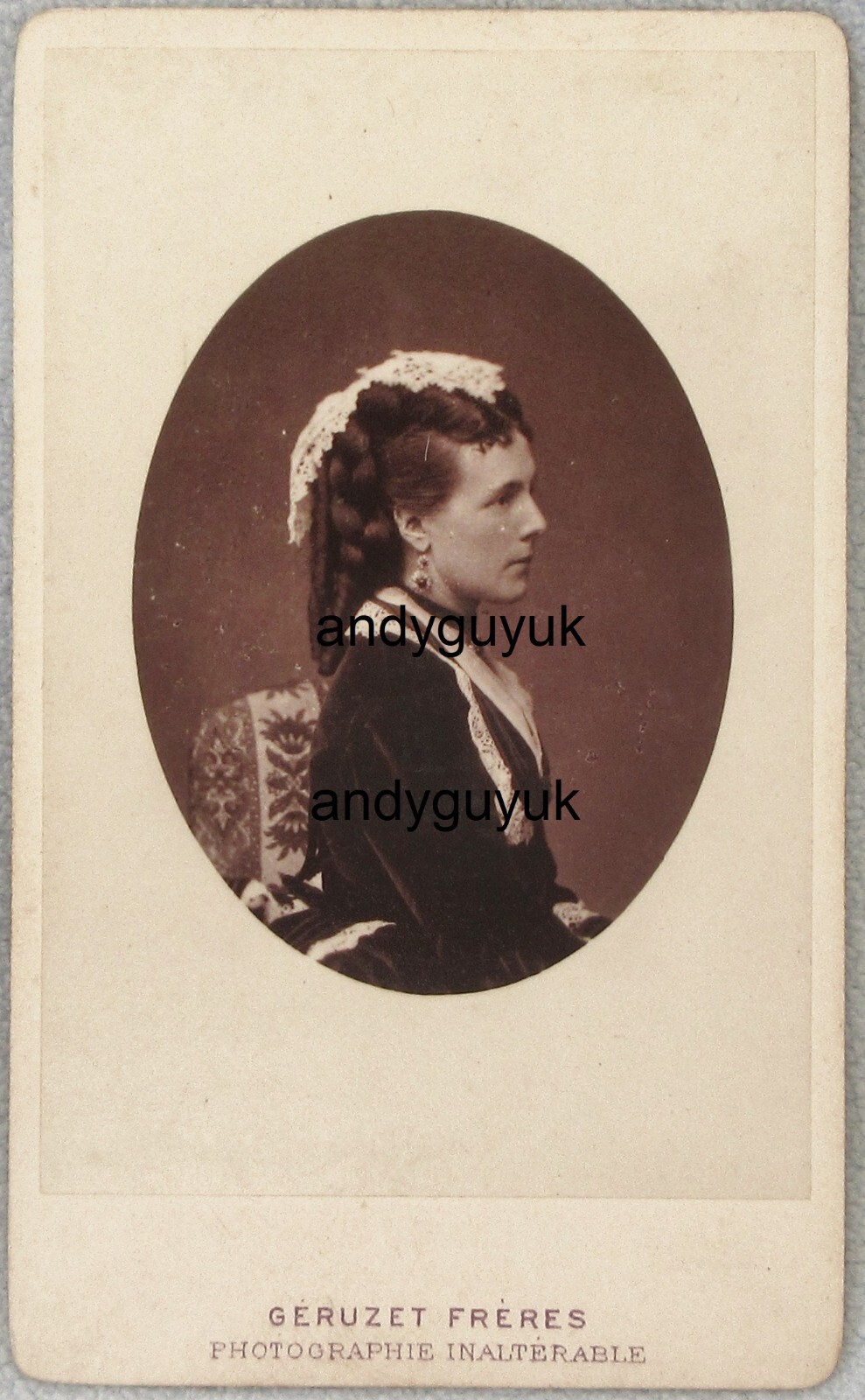 CDV MARIE HENRIETTE AUSTRIA QUEEN OF BELGIUM ROYAL ROYALTY GERUZET FRERES PHOTO