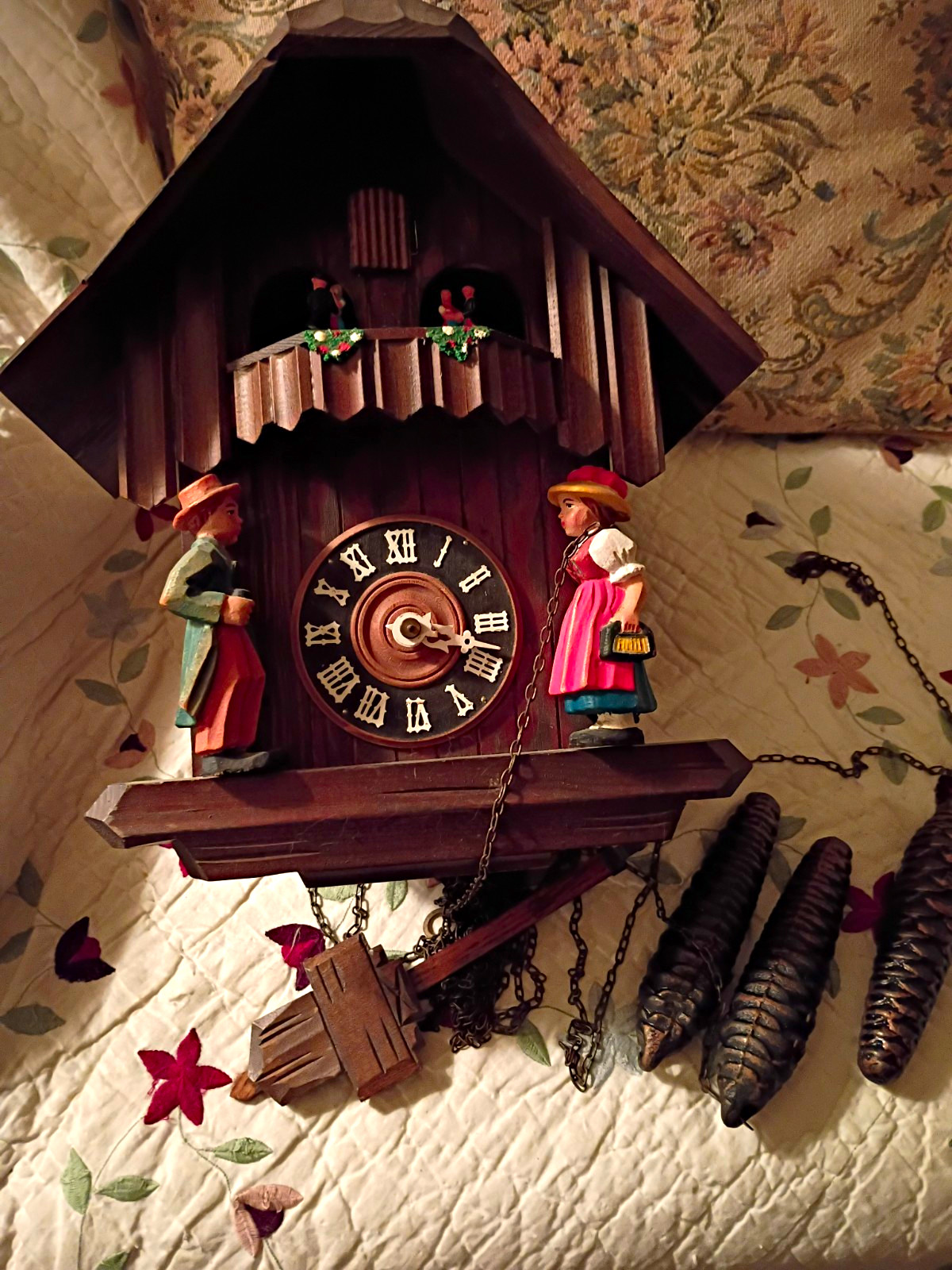 THORENS Edelweiss Happy Wanderer Black Forest  Clock Switzerland Parts Only 