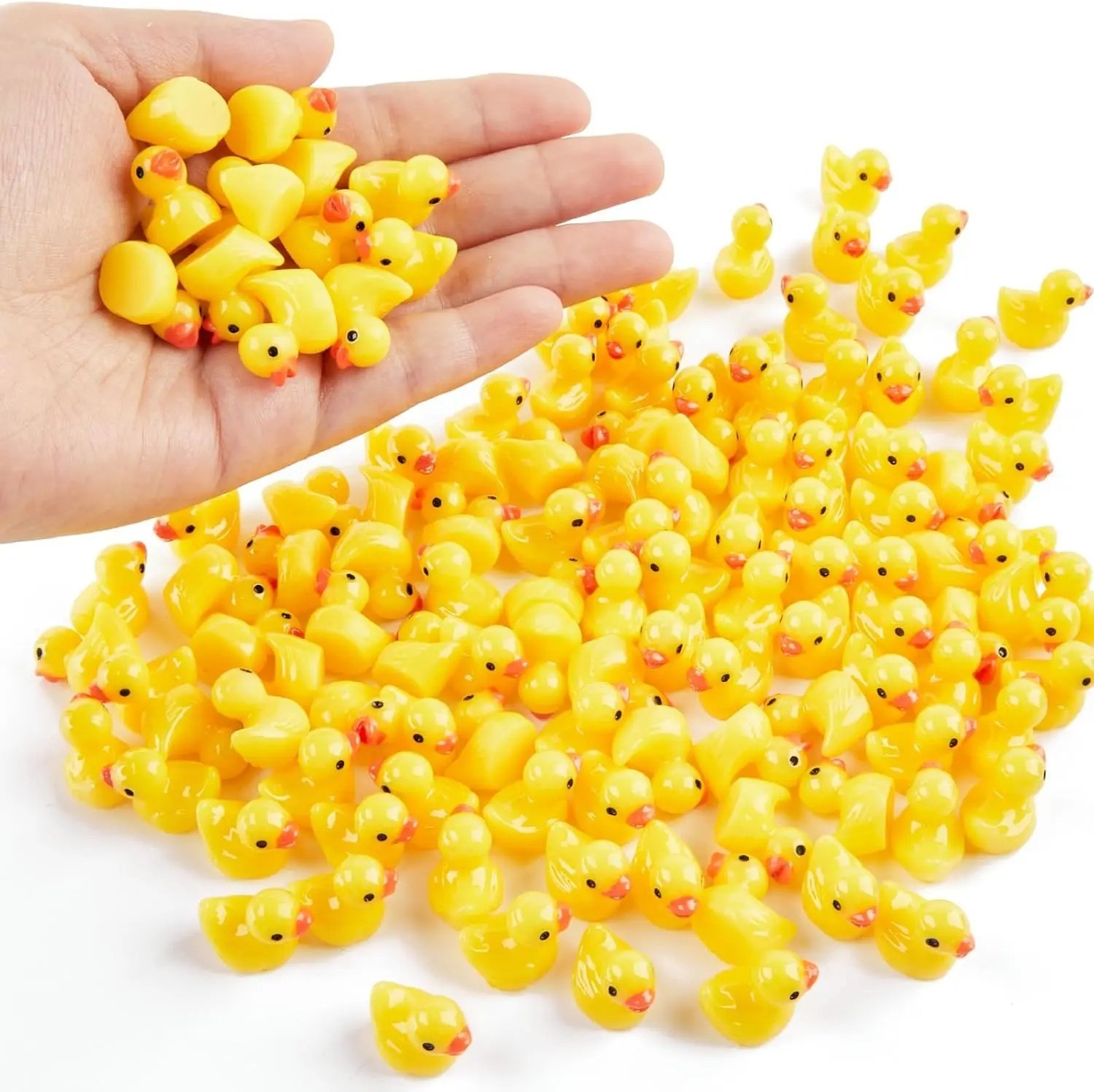 50pc/set Mini Resin Ducks Tiny Duck Miniature Figures Bulk Little Duck Charms