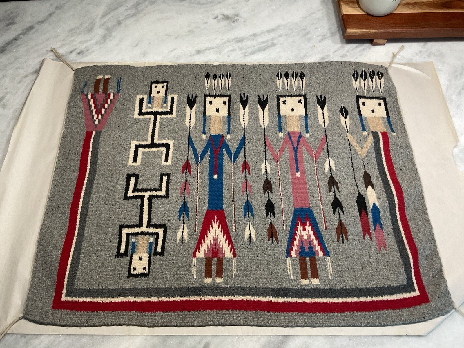 Vintage Navaho Yei Wall Hanging 24 X 29.5