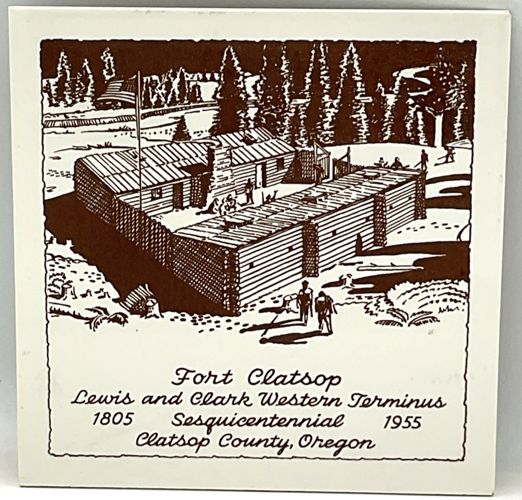 1955 Fort Clatsop Lewis & Clark Western Terminus Sesquicentennial 1955 Tile OR