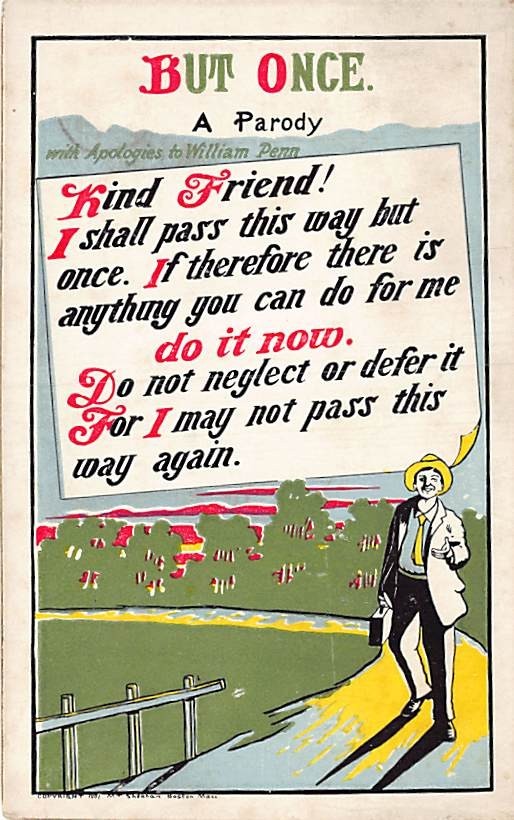 Postcard Comic Humor: If You Can Do Anything For Me, Do It Now 1910's
