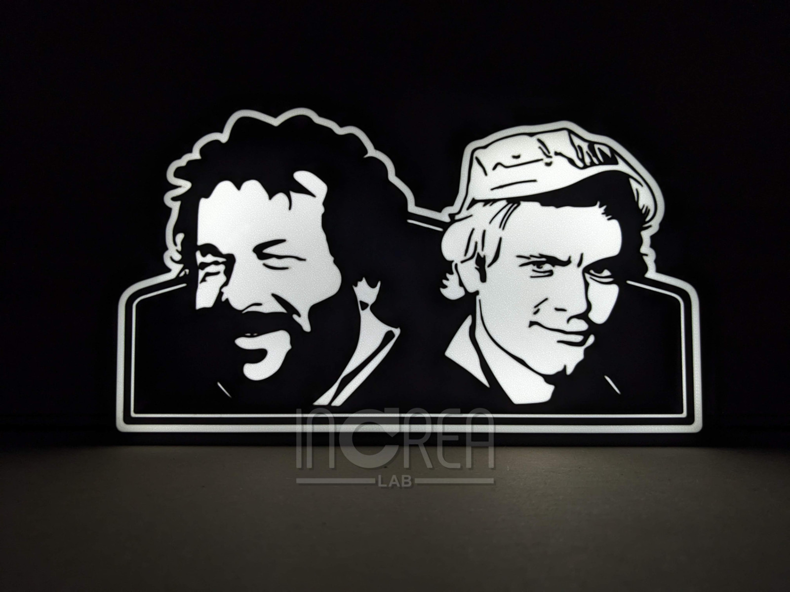 Bud Spencer Terence Hill 9-inch Light Box LED Sign 3D Printed Wall Decor Bud Spencer Terence Hill 9-inch Light Box LED Sign 3D Printed Wall Decor