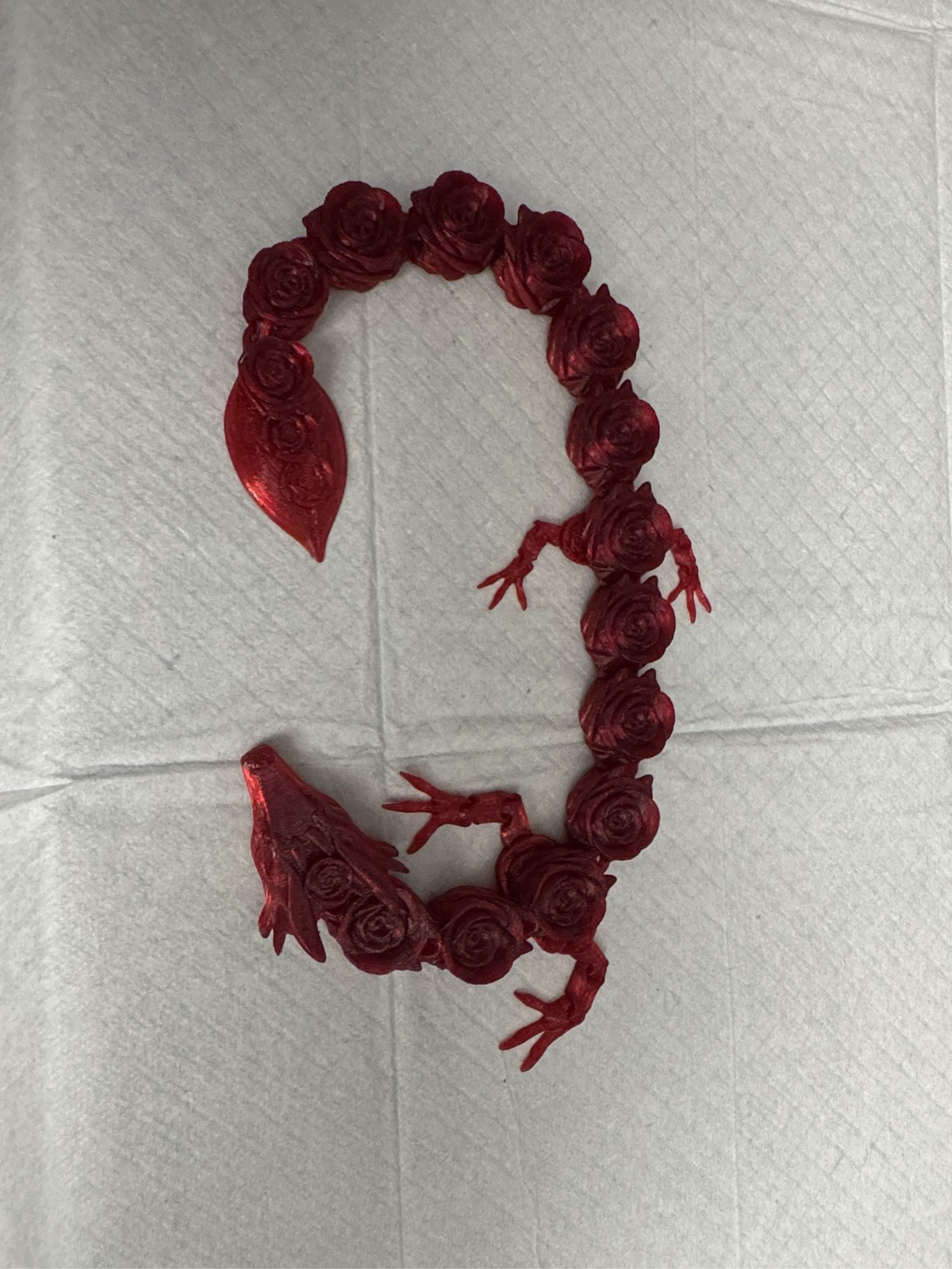 Articulated Rose Dragon 3D Printed Flexi Fidget Toy Sensory Desk Gift