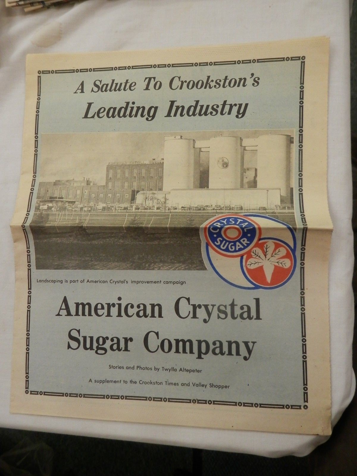 American crystal sugar beet co farming ag Crookston newspaper insert salute nice