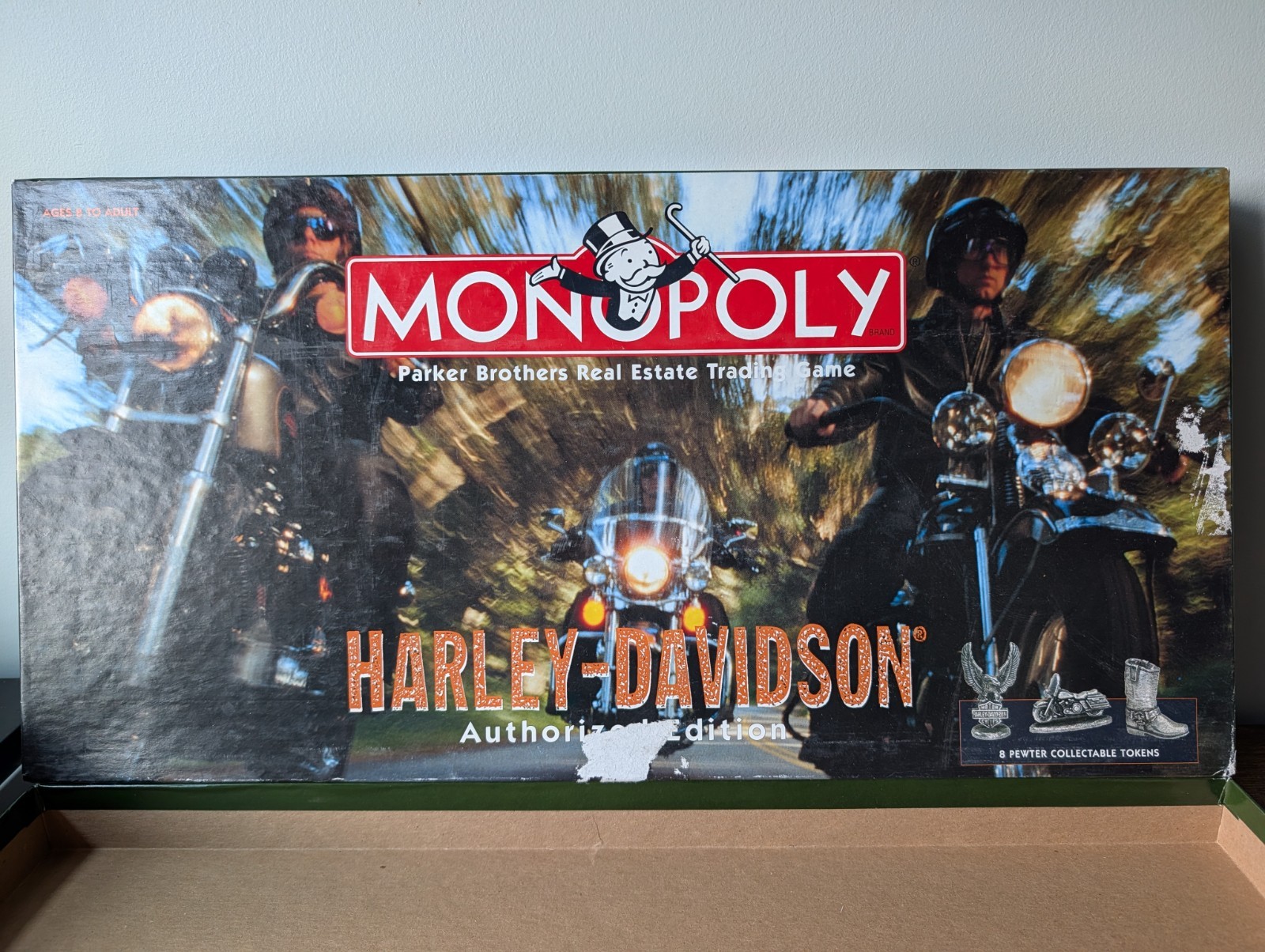 1997 Harley-Davidson Monopoly Authorized Edition Complete 8 Pewter Tokens