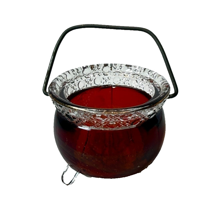GRINNELL IOWA IA ANTIQUE Ruby Red Flash Souvenir Glass Cut TRINKET GRINNELL IOWA IA ANTIQUE Ruby Red Flash Souvenir Glass Cut TRINKET