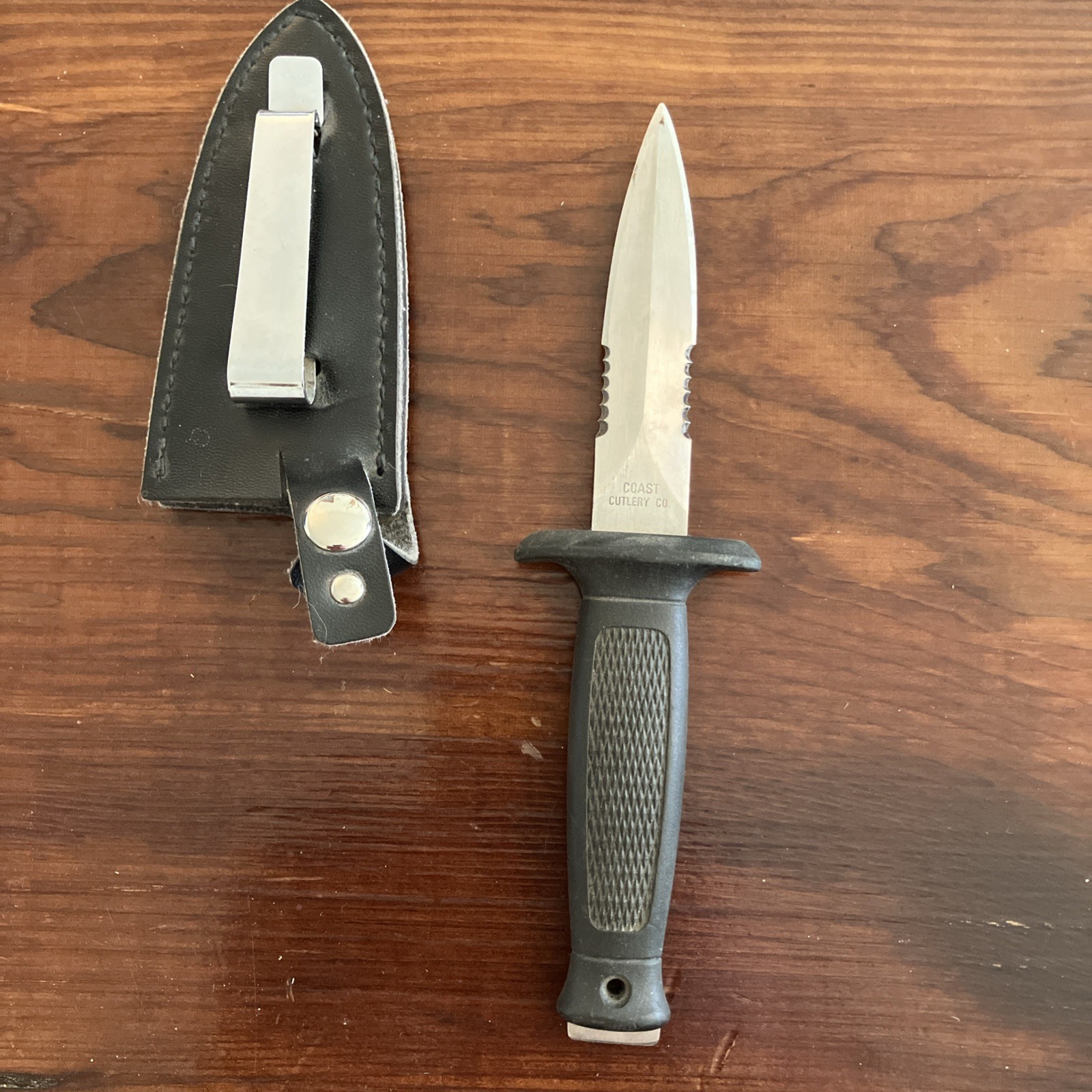 Vintage Coast Cutlery Co. 7” Fixed Blade Boot Knife w/ Leather Sheath Vintage Coast Cutlery Co. 7” Fixed Blade Boot Knife w/ Leather Sheath