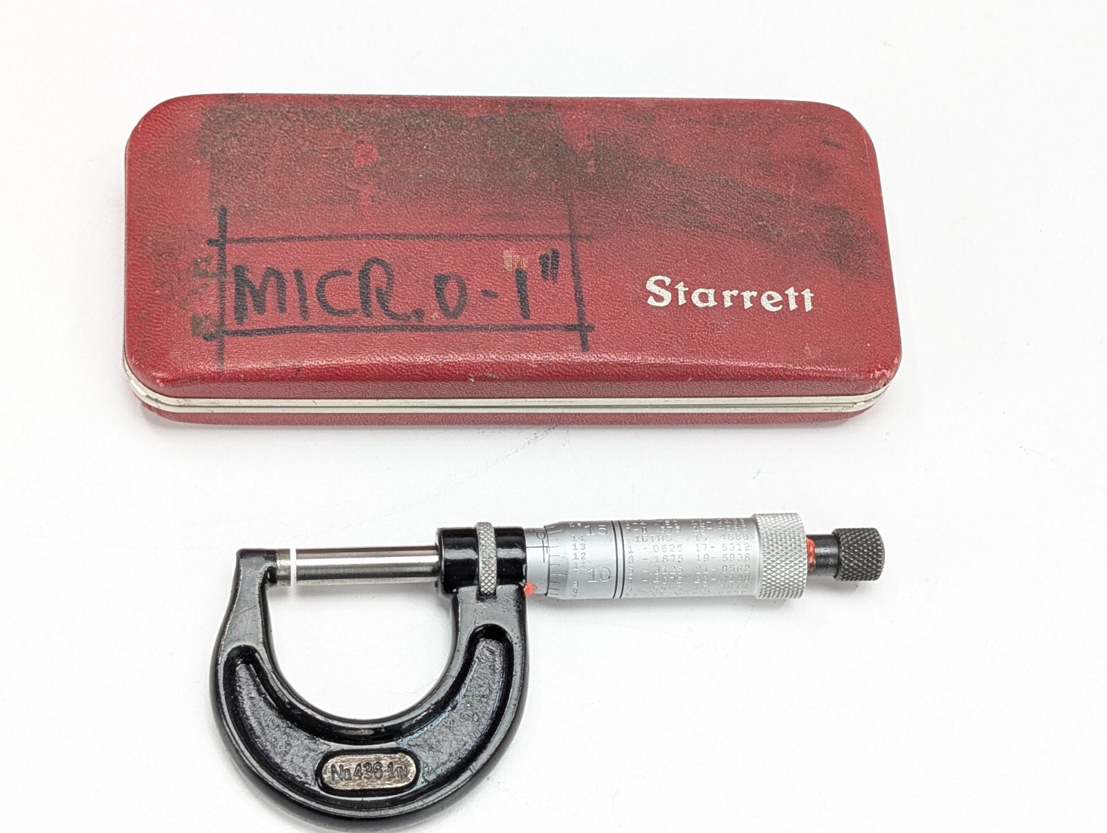 Starrett No 436 1 Inch Micrometer Machinist Tool w/ Case