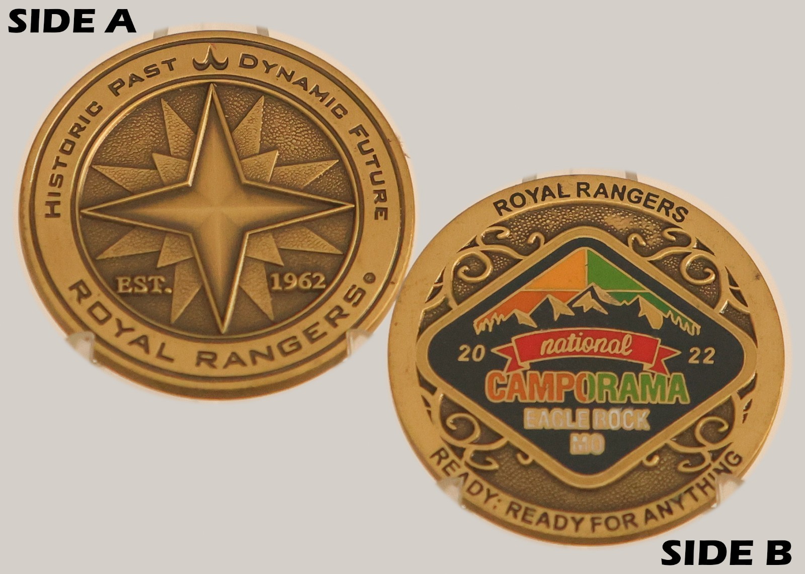Royal Rangers 2022 National Camporama Eagle Rock Challenge Coin  M#1