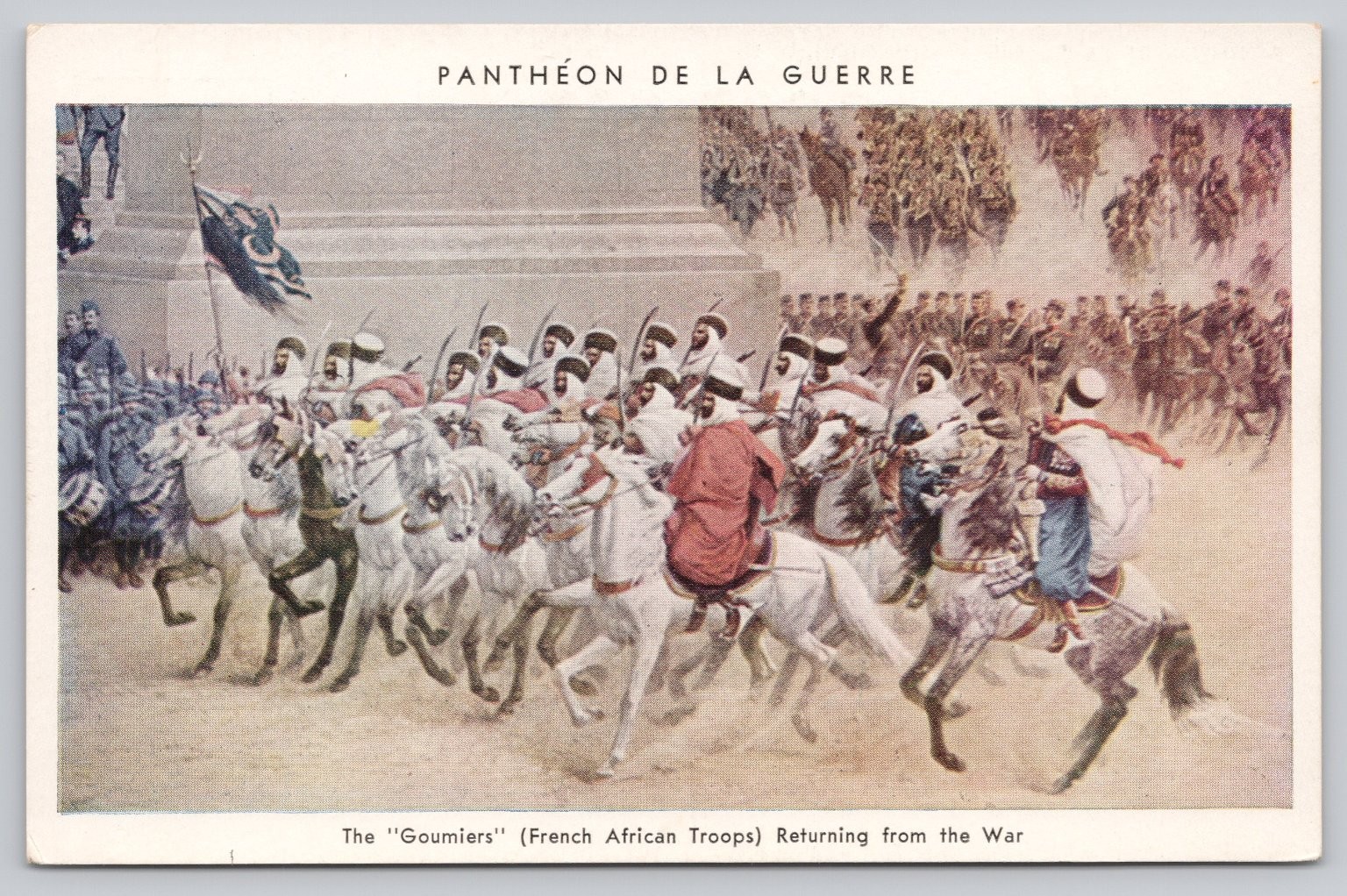 Vintage 1933 Panthéon de la Guerre Postcard French African Troops