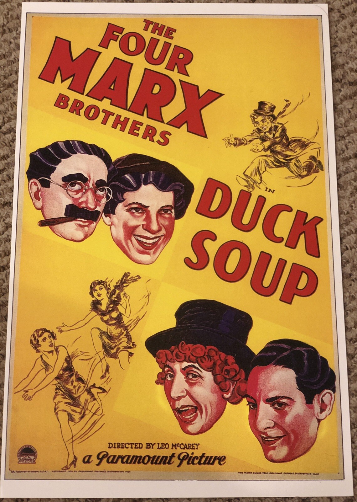 The Four Marx Brothers In Duck Soup Leo Mccarey Poster 11 x 17   (26)