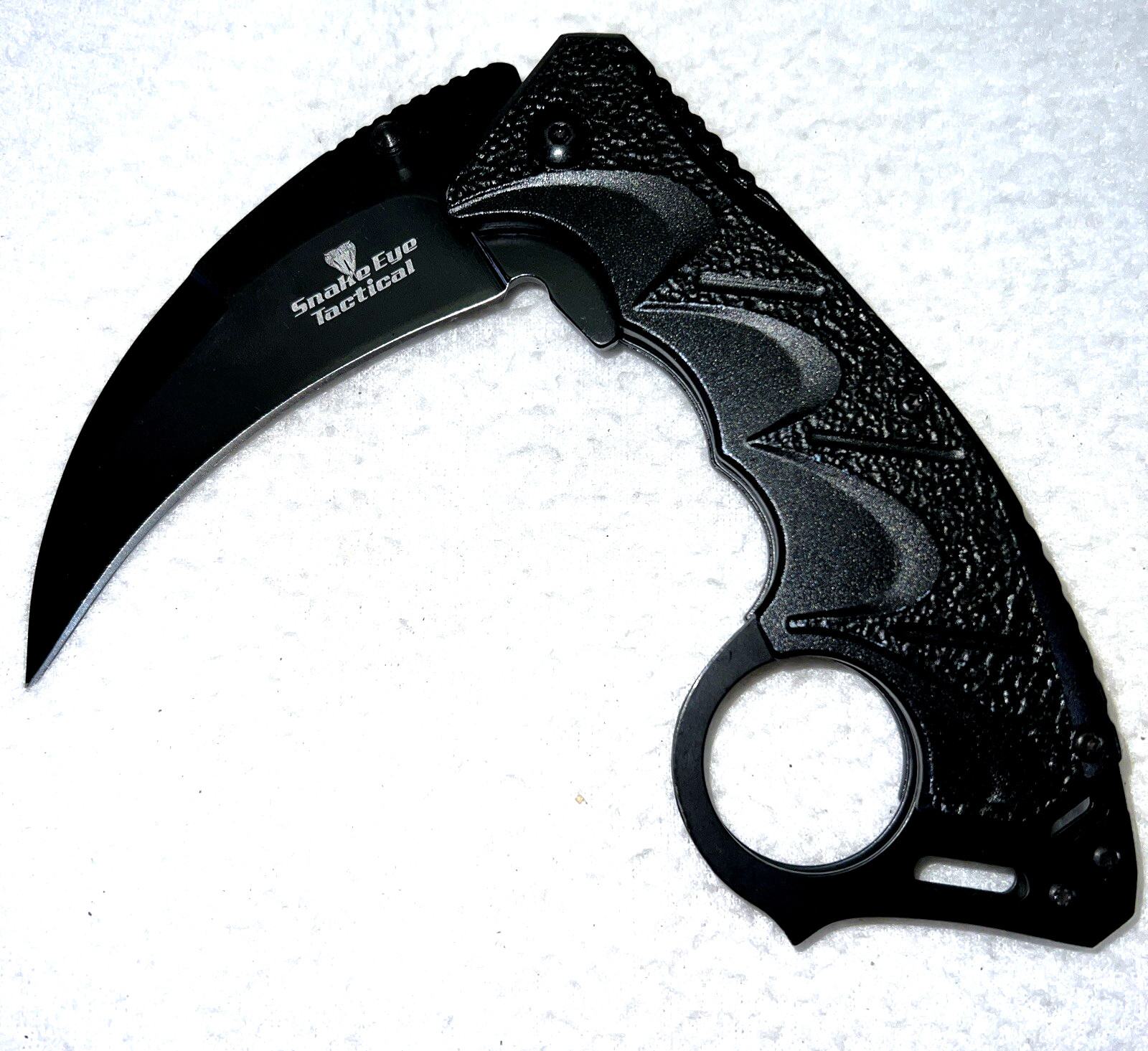 SEO Title: Snake Eye Tactical Karambit Folding Knife EDC Claw Blade Black 7.5\