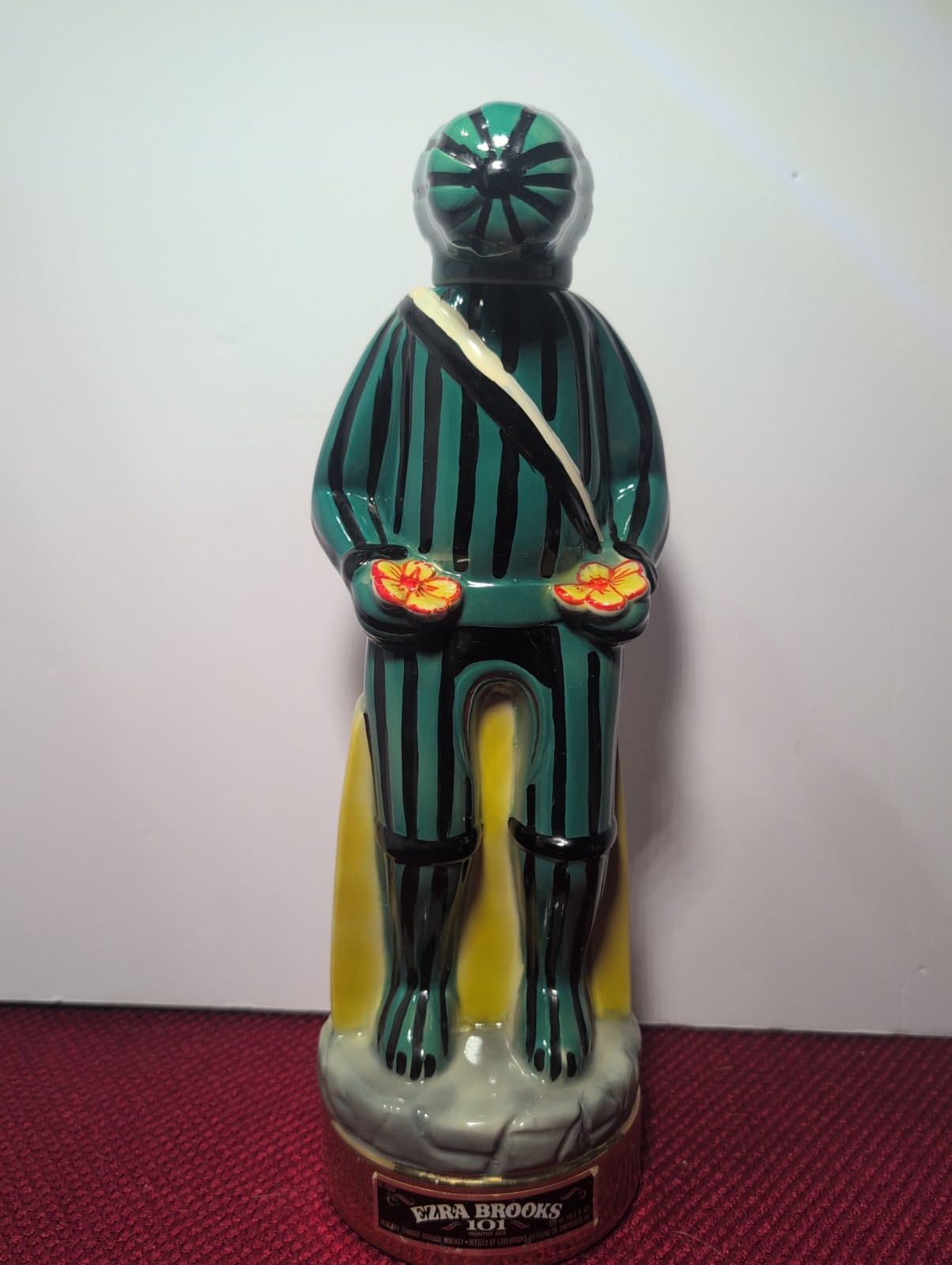 Vtg Ezra Brooks Hopi Kachina Whiskey Decanter No 9 Rattlesnake Watermelon 1980