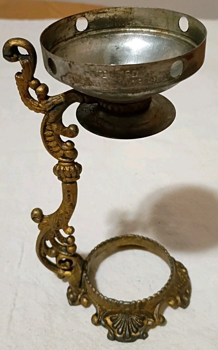 Antique Vapo Cresolene Oil Lamp Cure All Medical Device Stand Ptd. 1888 A3