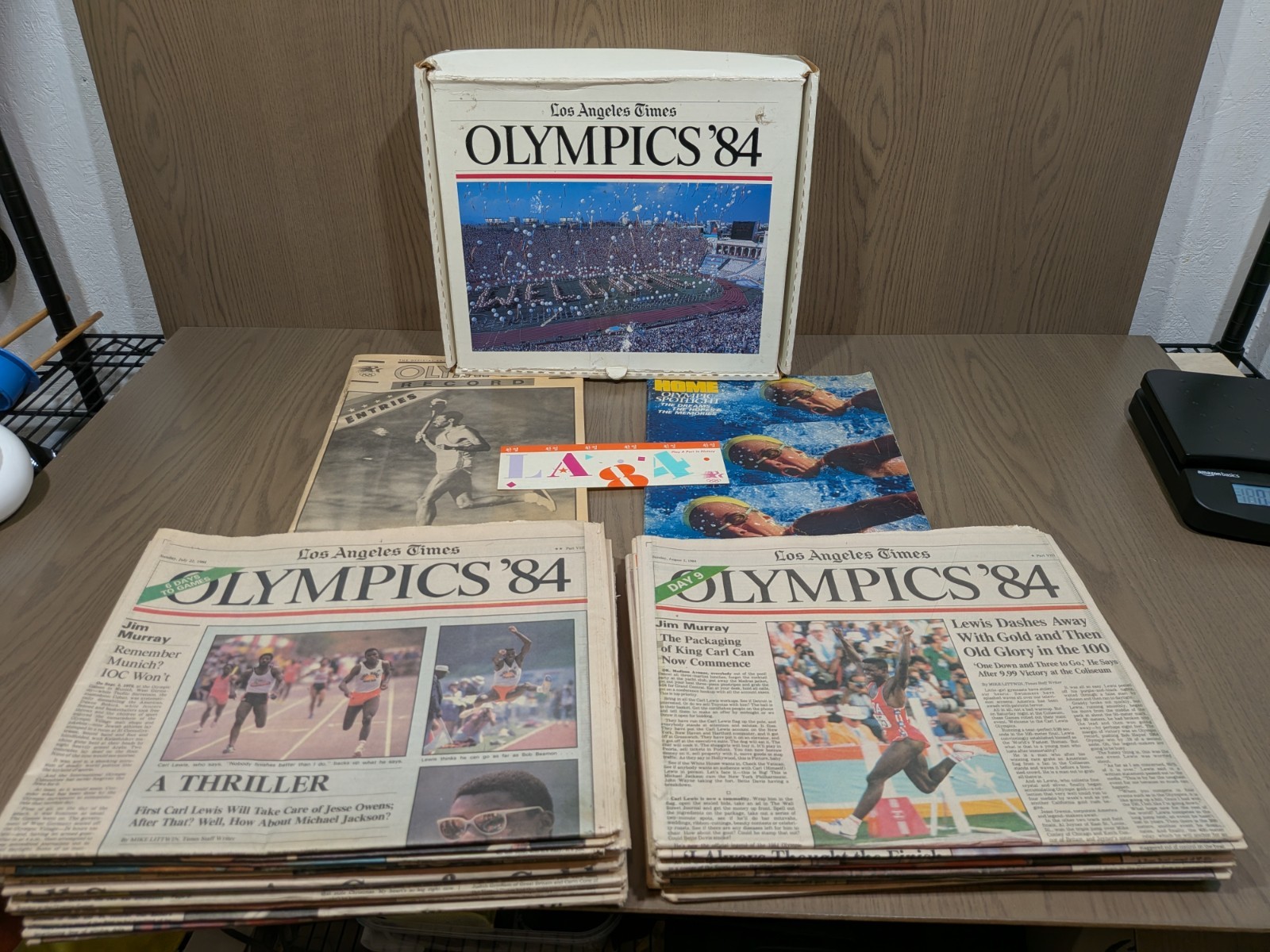 1984 Los Angeles Times Olympics \'84 Complete Newspaper Box Set Carl Lewis